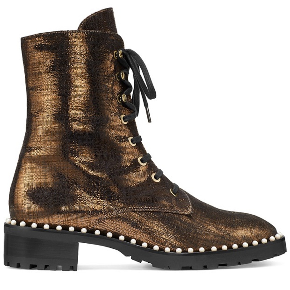 Stuart Weitzman Allie Lace-Up Boots 7.5 / 38 - Picture 2 of 12